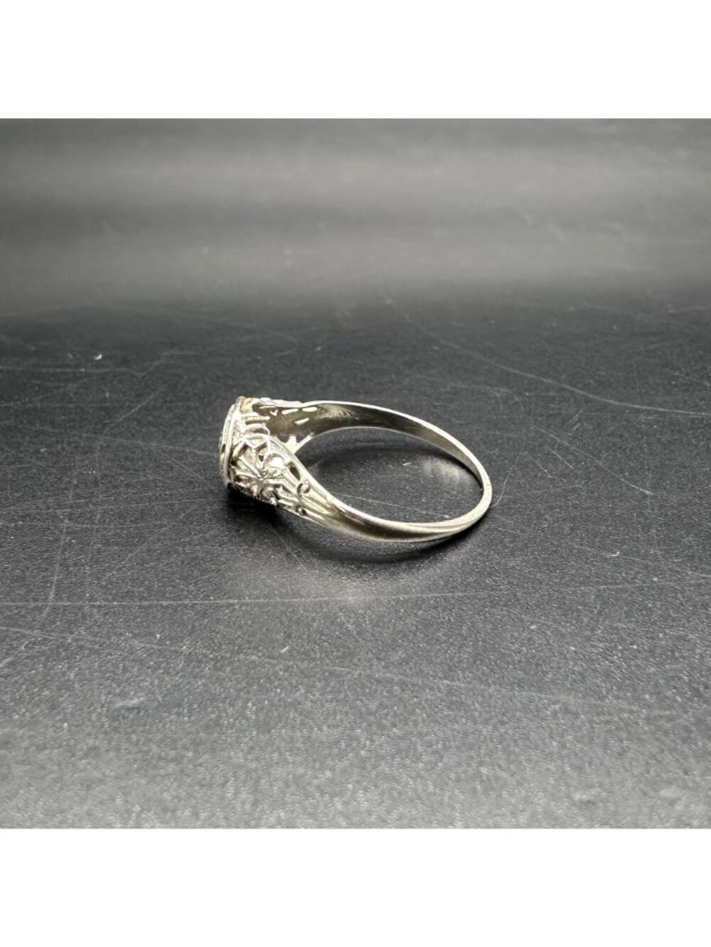Antique Art Deco Sterling Silver Diamond Ring Small Child Jewelry Size 3.25 READ - Picture 3 of 9